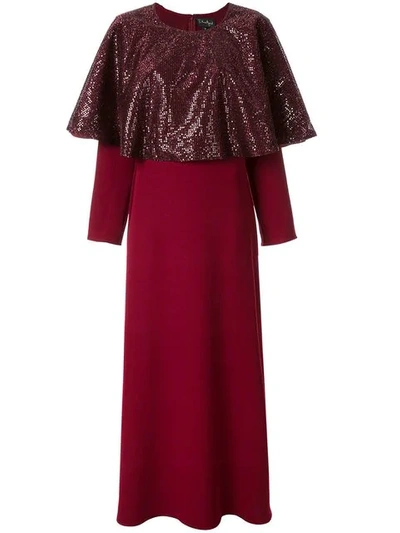 Dima Ayad Sequin Panel Maxi Dress In Red