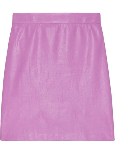 Gucci Leather Mini Skirt In Pink