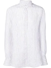 Brunello Cucinelli Striped Spread Collar Shirt In White
