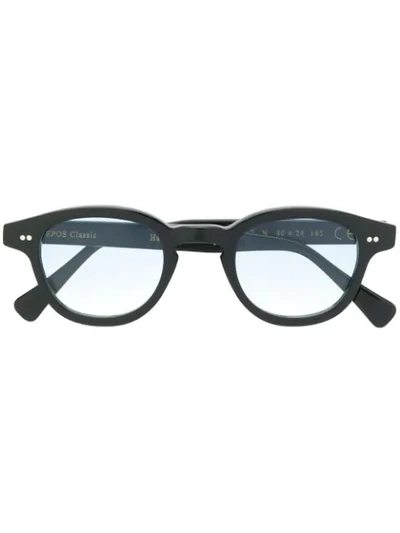 Epos Tinted Round Glasses In 黑色
