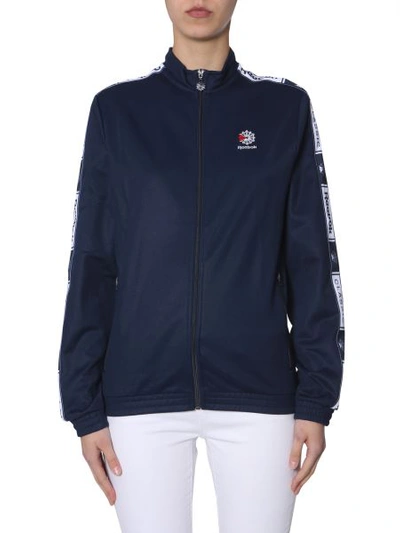 Reebok Sweatshirt With Side Bands In Blue