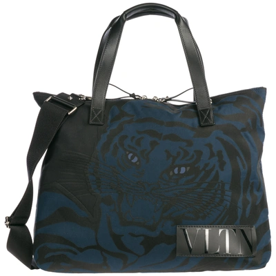 Valentino Garavani Men's Bag Handbag Nylon  Tiger In Black