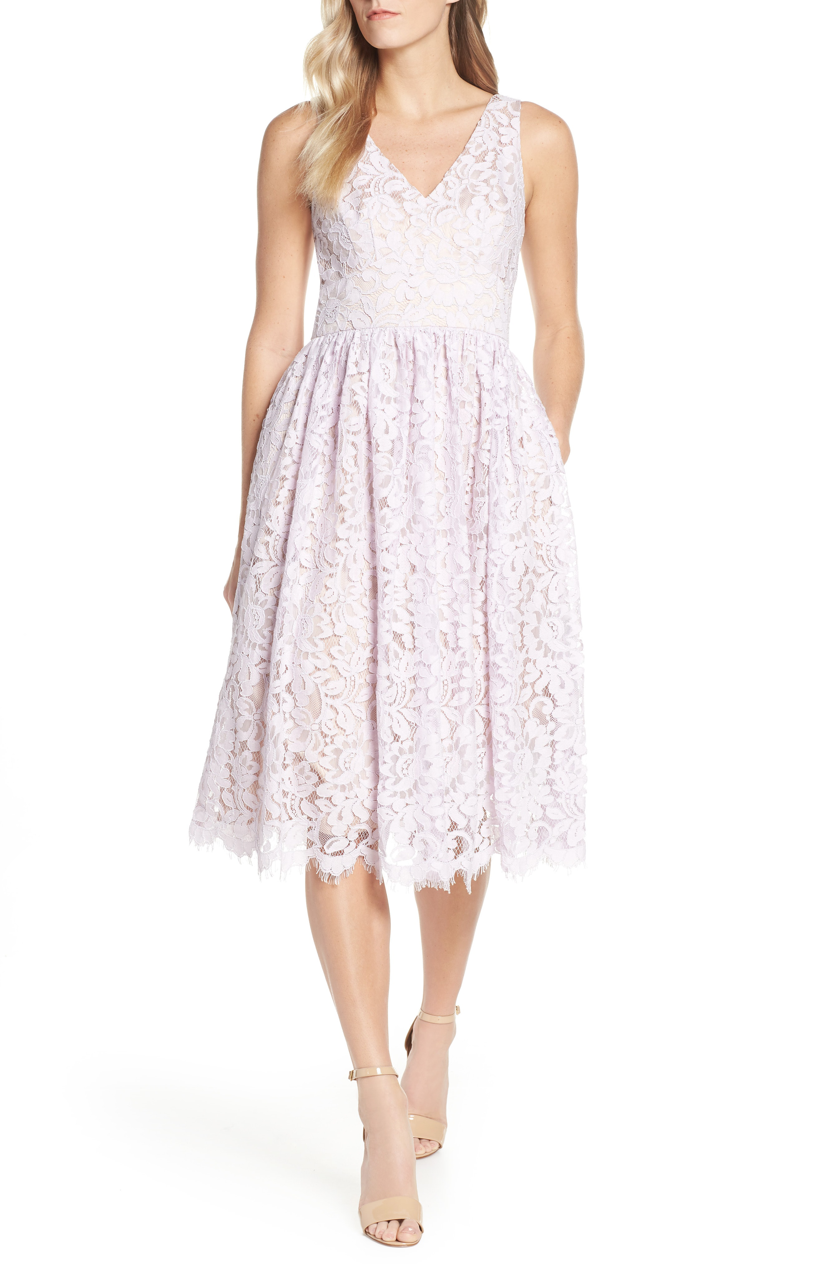 eliza j floral lace gown