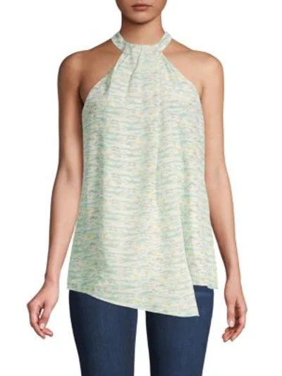 Lafayette 148 Madison Abstract Halter Top In Cloud