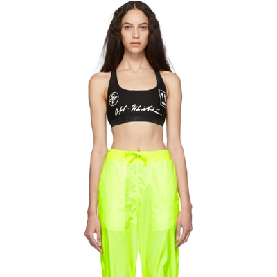 Off-white Logo Print Sports Bra Top In Black