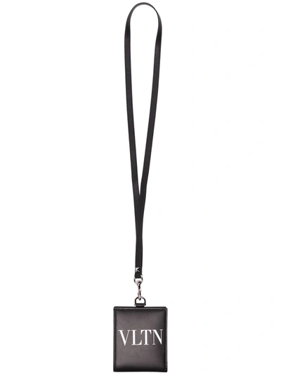 Valentino Garavani Vltn Wallet Necklace In Black