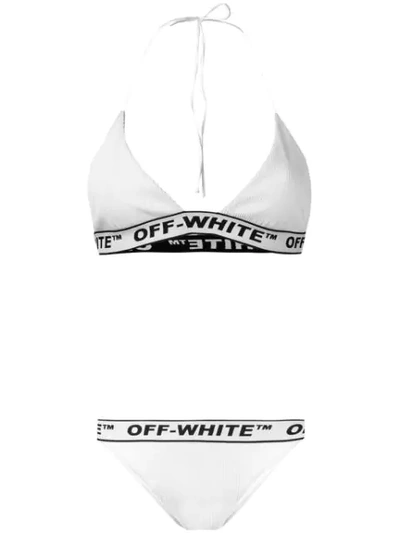 Off-white Logo织带比基尼套装 - 白色 In White