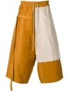 Rick Owens Drkshdw Contrasting Panel Shorts In Neutrals