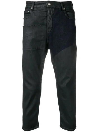 Rick Owens Panelled Cropped Jeans - 黑色 In Black