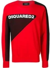 Dsquared2 Logo Mesh Sweater In Red