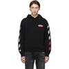 OFF-WHITE OFF-WHITE BLACK AND RED DIAG LOGO HOODIE