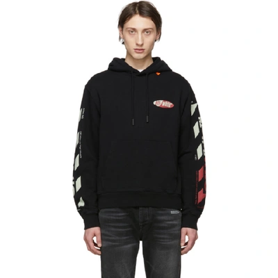 Off-white Multi Print Hoodie In  Black