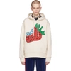 GUCCI GUCCI OFF-WHITE OVERSIZED STRAWBERRY HOODIE
