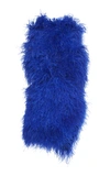 Attico Ostrich Feather Embellished Mini Dress In Blue