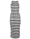 BALMAIN Long Striped Back Zip Dress