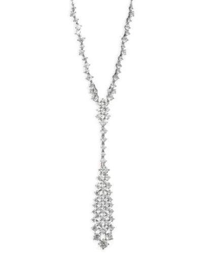 Adriana Orsini Leia Rhodium-plated Crystal Lariat Necklace