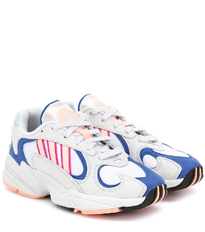 Adidas Originals Yung-1 Sneakers In White And Orange