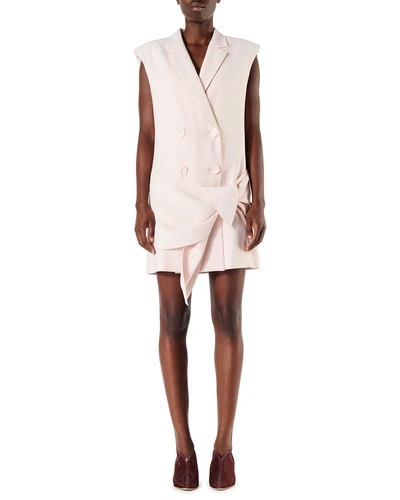Tibi Linen-viscose Suiting Sleeveless Dress In Light Pink