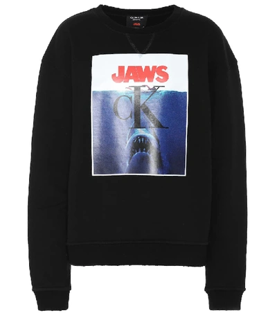 Calvin Klein 205w39nyc Jaws Logo Cotton Sweatshirt In Black