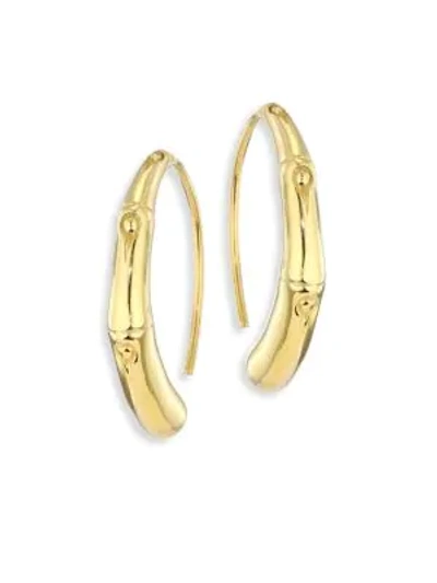 John Hardy Bamboo 18k Yellow Gold Hoop Earrings/1"
