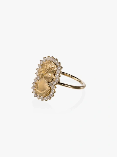 Anissa Kermiche 18k Yellow Gold Madame Roland Diamond Ring In Metallic