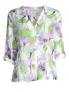 ALICE AND OLIVIA Colby Rolled Sleeve Floral Blouse
