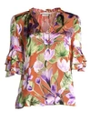ALICE AND OLIVIA Julius Tier-Sleeve Floral Tunic Top