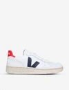 Veja V-10 Lace-up Sneakers In White/red