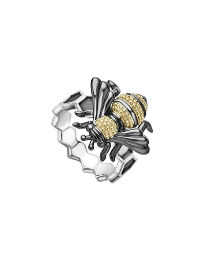 Lagos 18k Yellow Gold & Sterling Silver Rare Wonders Honeybee Ring In Gold/black