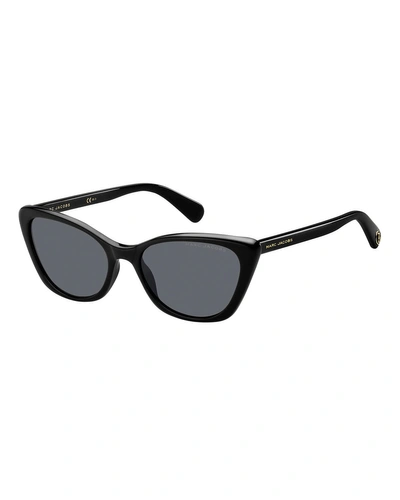 Marc Jacobs Mirrored Cat-eye Sunglasses In Black/gray