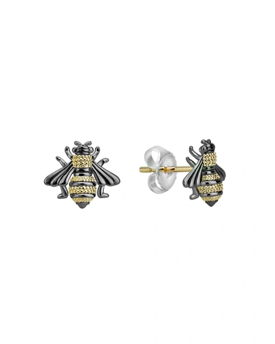 Lagos 18k Yellow Gold & Sterling Silver Rare Wonders Honeybee Stud Earrings In Gold/black