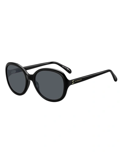 Givenchy Round Gradient Acetate Sunglasses In Black/blue