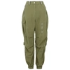 ALEXANDER WANG WASHED WORKWEAR ARMY GREEN COTTON TROUSERS