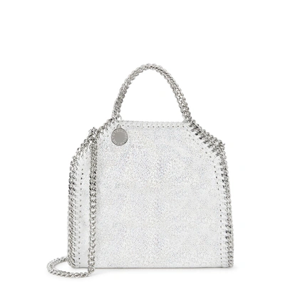 Stella Mccartney Falabella Tiny Holographic Shoulder Bag In White