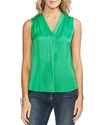 Vince Camuto Rumpled Satin Blouse In Emerald Leaf