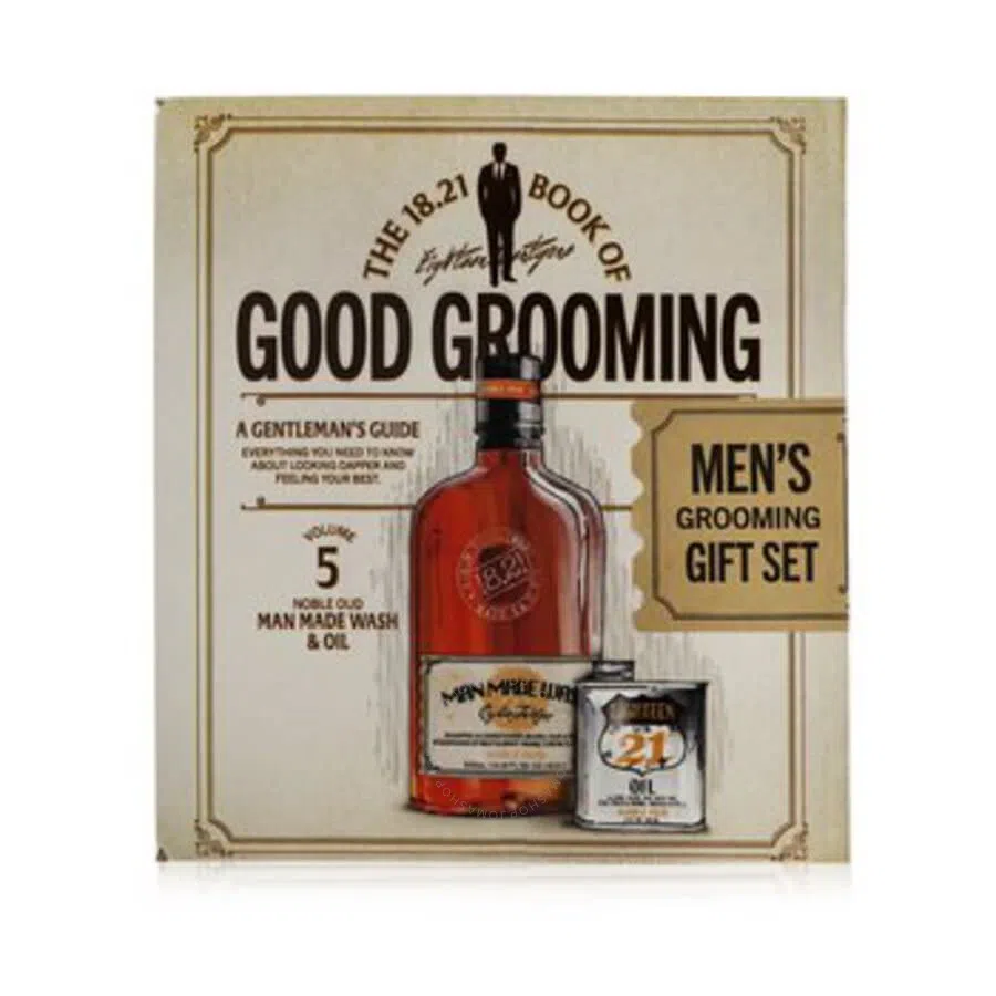 18.21 Man Made Book Of Good Grooming Set – Sweet Tobacco For Men, 2-teilig, Als Buch Getarnt