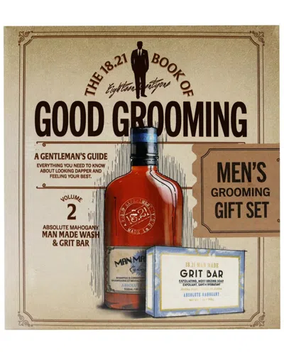 18.21 Man Made Men's 18+ 7oz Book Of Good Grooming Volume 2 Set - Absolute  Mahogany In Brown