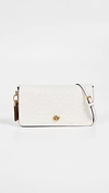 COACH Signature Leather Dinky Crossbody with Leather Strap