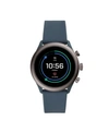 FOSSIL MEN'S SPORT HR SMOKEY BLUE SILICONE STRAP SMART WATCH 43MM, POWERED BY WEAR OS BY GOOGLE