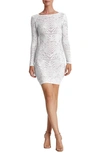 Dress The Population Lola Sequin Long Sleeve Body-con Minidress In White
