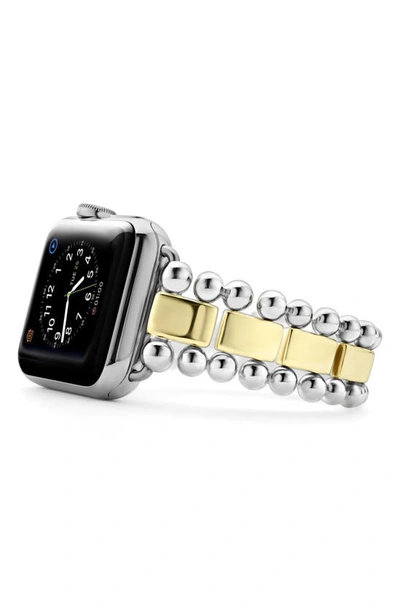 Lagos Smart Caviar Sterling Silver 18k Gold Apple Watch Bracelet, 38-44mm In Gold/silver