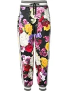 DOLCE & GABBANA FLORAL LOGO TRACK TROUSERS