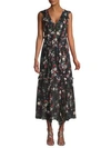 Marissa Webb Viola Floral-print Ruffle Dress In Black