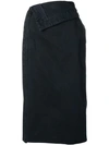 JACQUEMUS DENIM FOLDOVER PENCIL SKIRT