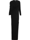 BURBERRY CAPE-SLEEVE STRETCH JERSEY GOWN