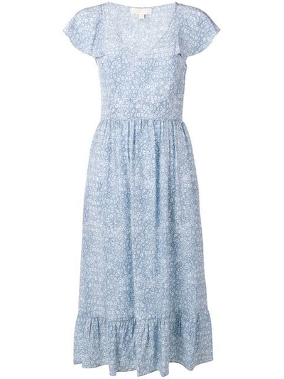 Michael Kors Floral Summer Dress In Blue