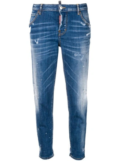 Dsquared2 Slim-fit Distressed Jeans In Blue