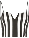 ALICE AND OLIVIA STRIPED PRINT CROPPED TOP
