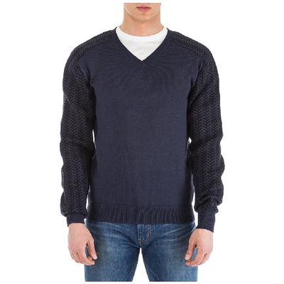 Dior Men's V Neck Jumper Sweater Pullover In Blue