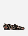 DOLCE & GABBANA VELVET SLIPPERS WITH EMBROIDERY